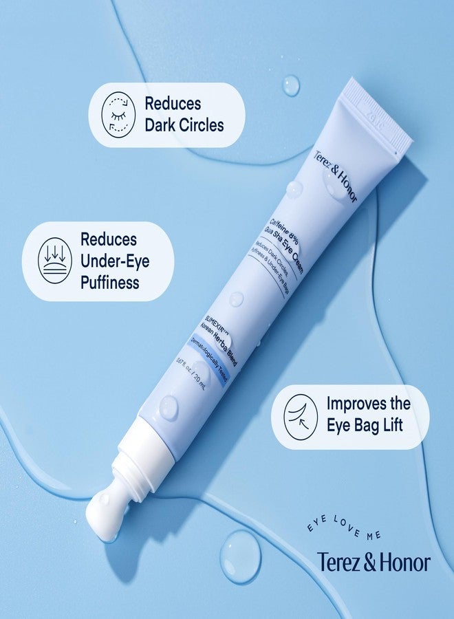 تيريز آند أونر كريم تيريز آند هونور للعينين بـ 8% كافيين مع سليميكسير™ ومزيج من الأعشاب الكورية - تركيبة مختبرة من قبل أطباء الجلدية للهالات السوداء والانتفاخات وأكياس العين والتجاعيد مع أداة تطبيق غوا شا، 0.67 أونصة سائلة - Image 2